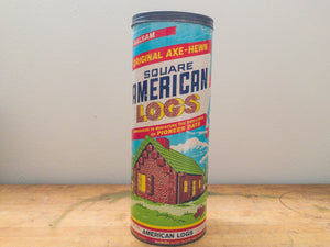 vintage halsam square american log childs toy tube