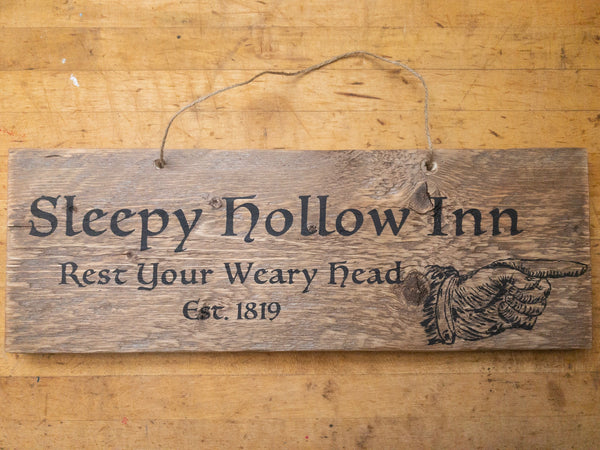 Sleepy Hollow Reclaimed Wood Halloween Sign