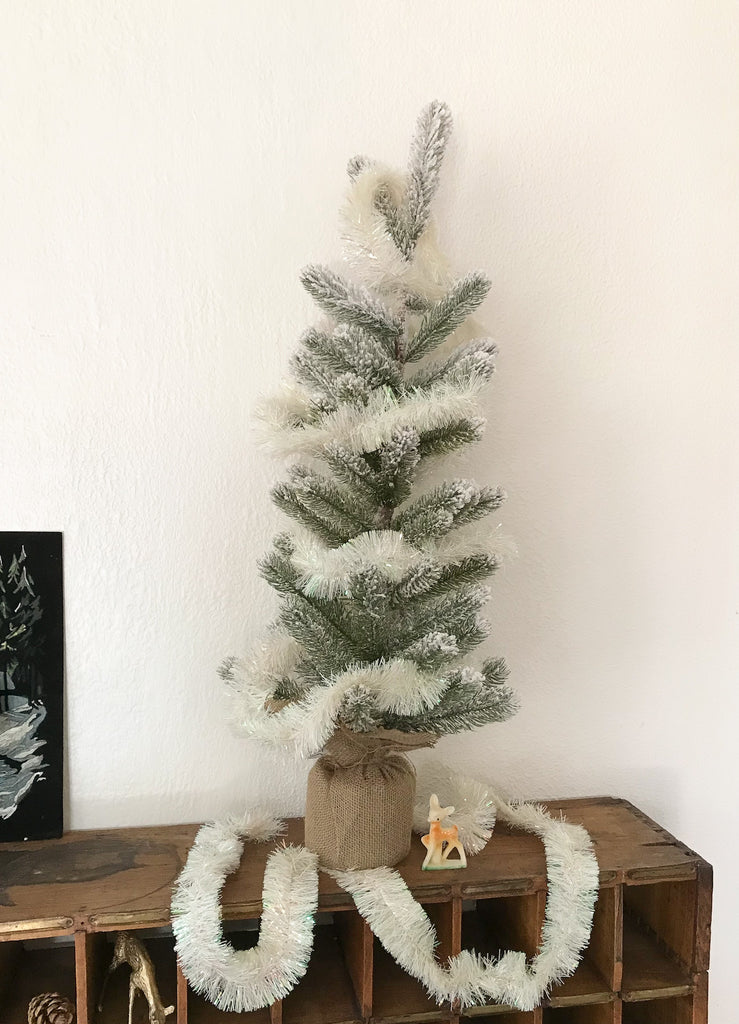 Vintage White Sparkle Christmas Tree Garland – Salt of the Earth Decor